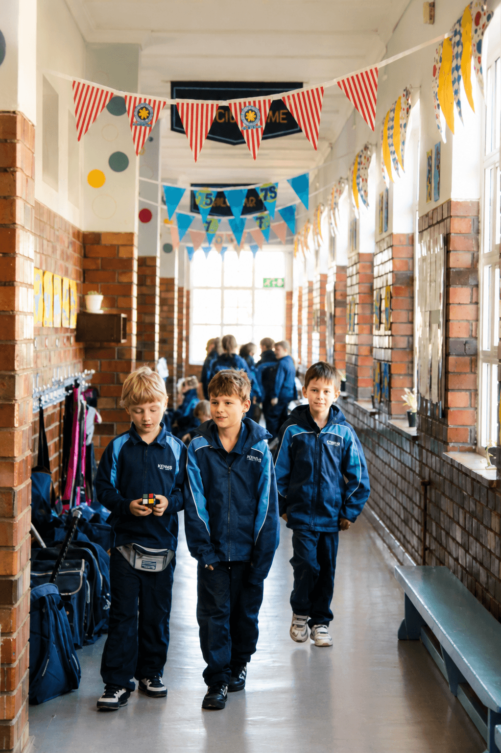 Senior leerders beweeg saam deur die skool